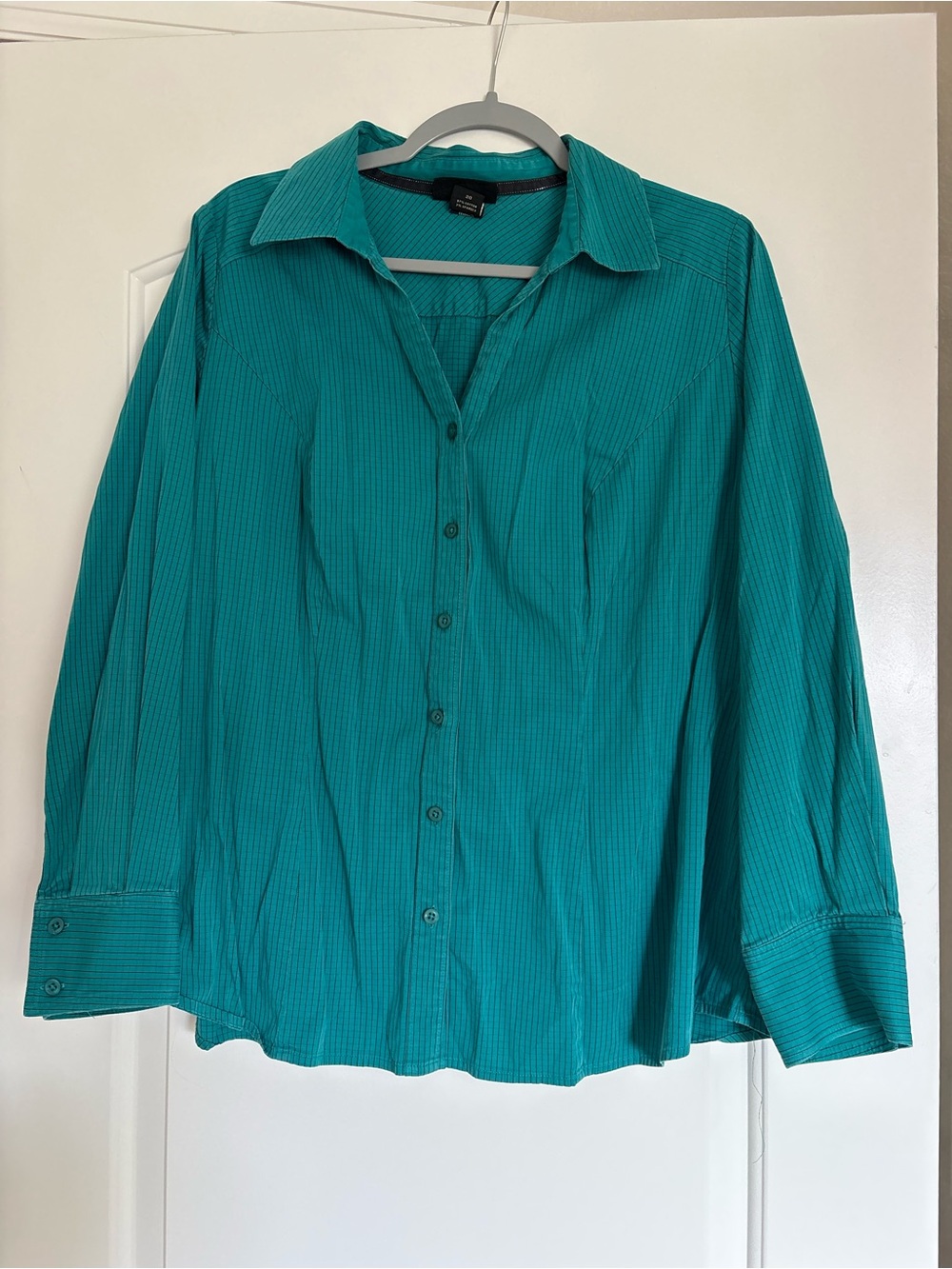 Lane Bryant Teal Lightweight Button Down Shirt
